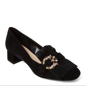 New Nine West Wadley Kiltie Jewel Block Heel Black